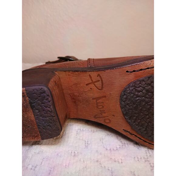 Women's P. Monjo Brown Leather Ankle, Size US 8 - Picture 5 of 6